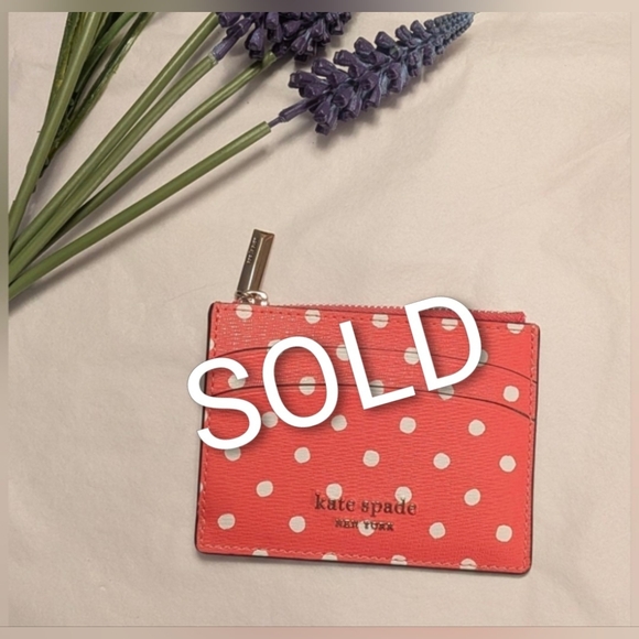 Kate Spade New York Spencer Dot Leather Coin Card Holder NWOT - Picture 1 of 3
